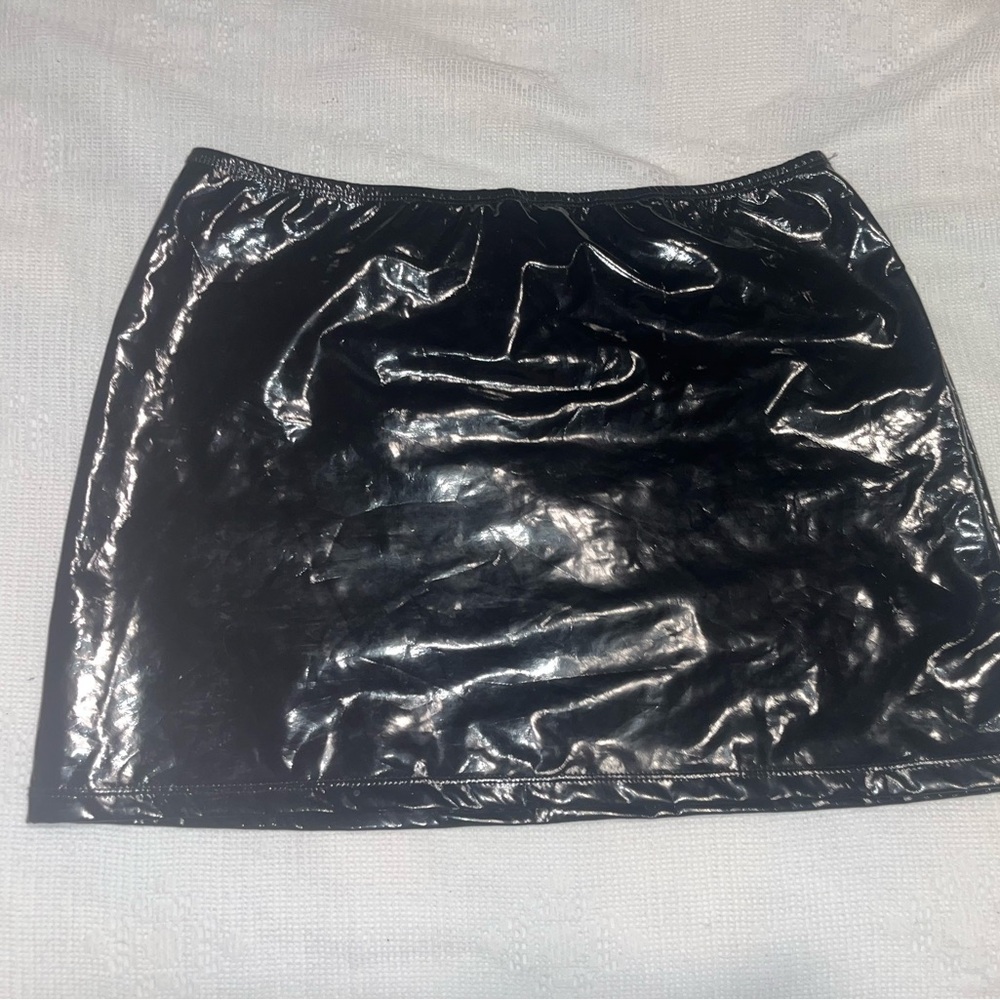 Dolls Kill Glossy Black Mini Skirt